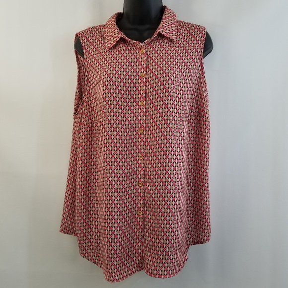 Zac & Rachel Sleeveless Blouse Button‎ Up - Picture 1 of 8